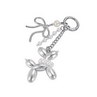 Breloques de porte-clés style Ins, pendentifs en acrylique en forme de chien ballon, cœur, nœud, perle et glaçon, accessoires de mode esthétiques pour sacs et chaînes de téléphone