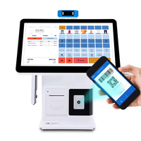 Terminal Pos Win10/Win11 todo en uno con escáner de alta velocidad pantalla dual Intel I5 Pos caja registradora escáner de código QR impresora de 58mm