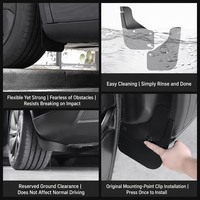 Compatible avec les garde-boue avant et arrière du Tesla Model Y 2025 relooké, anti-rayures, en TPE noir, accessoire de protection.