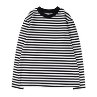 MT2348 T-shirt à manches longues unisexe personnalisé en coton 95% + élasthanne 5%, t-shirts rayés pour hommes, vêtements de couple