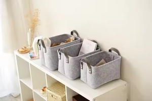 Panier de rangement pliant en feutre Organisateur de maison pour jouets de literie et livres pour garde-robe - Product Image 5