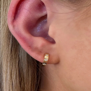 Aros Redondos de Plata de Ley 925 con Circonitas CANNER, Aros Huggies Chapados en Oro de 18K, Venta al por Mayor para Mujeres, para Fiestas - Product Image 6