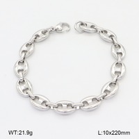 Pulseras de Cadena de Eslabones Ovalados de Acero Inoxidable de Lujo, Chapadas en Oro de 18K, con Acabado Pulido, Resistentes al Deslustre, Joyería con Dijes