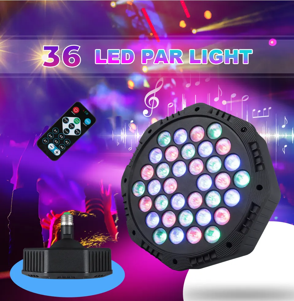 Sound Activated Dj Disco remote control Lights Gig Bar 36LEDS RGB Par lamp Bar Stage Lighting With music par light