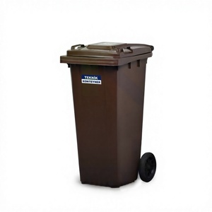 Poubelle verticale à induction Teknik Konteyner 120L en plastique HDPE biodégradable, sans BPA, écologique, pour usage public extérieur - Product Image 1