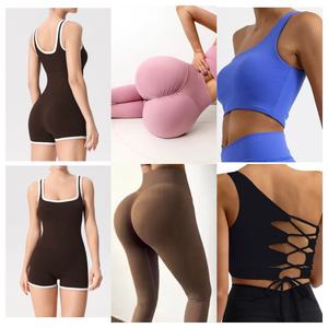 Ropa Deportiva <span class=keywords><strong>de</strong></span> Yoga sin Costuras para <span class=keywords><strong>Mujer</strong></span> 2025, Leggings y Shorts con Cintura Elástica al por Mayor, con Nuevos Colores - Product Image 3