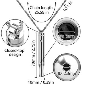 Stainless Steel Stop Smoking Relief Calming Mindfulness Vagus Nerve Exercise Mindful Reuseable Breathing <b>Necklace</b> <b>Long</b> <b>Chain</b> - Product Image 2