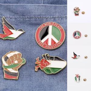 Molde gratis, varios broches, insignia personalizada, Pin de esmalte duro suave, mapa de Palestina, cinta adhesiva, Pin de sandía, Palestina - Product Image 6