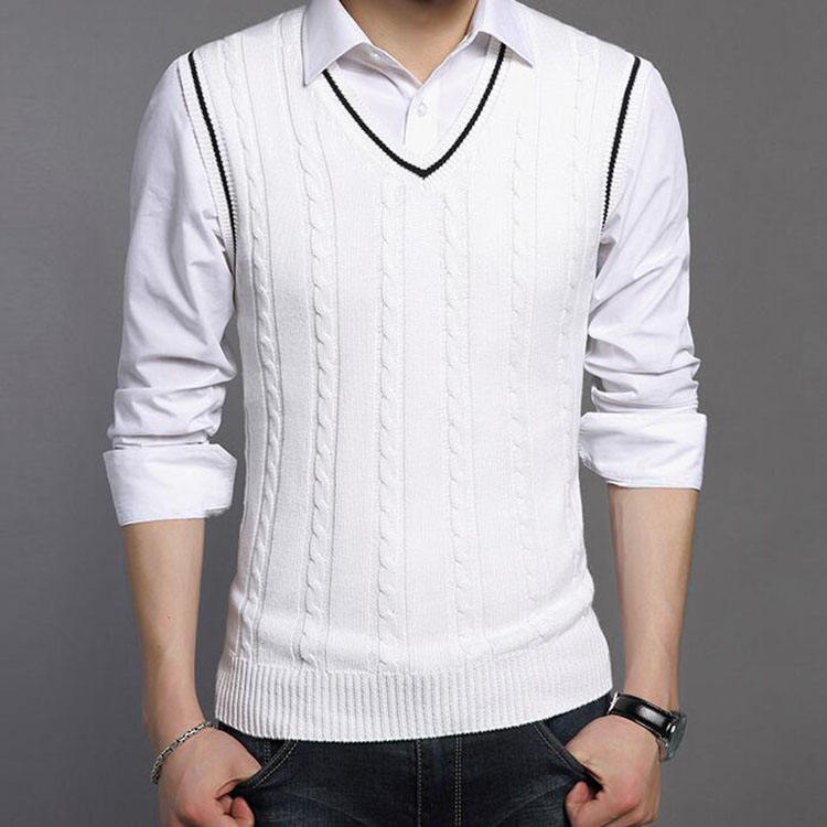 Elegante Herren Pullover Weste Herbst V-Ausschnitt Pullover