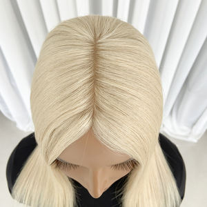 Topper de base en soie juif Kippa Fall, 100% cheveux vierges européens à cuticules intactes, raie libre multidirectionnelle, certifié casher - Product Image 5