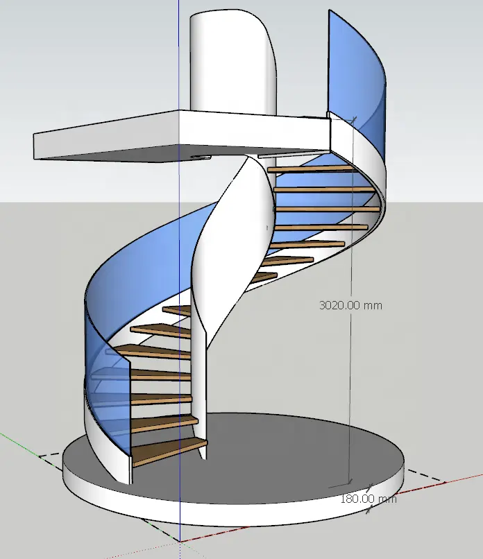 Modelo de escalera 3D, dibujo de escalera
