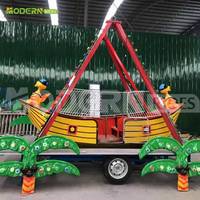 Mini bateau viking monté sur remorque, petit bateau pirate avec remorque, manèges portables
