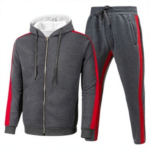 Conjunto Deportivo de 2 Piezas para Hombre, 100% Poliéster, Tejido Transpirable, con Capucha, Chaqueta de Manga Larga con Cierre Completo - Product Image 1