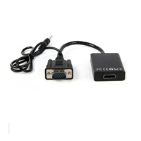 Convertidor VGA Macho a HDTV Hembra de Cobre de Alta Pureza Bajeal con Audio Estéreo de 3.5mm, Carga USB y Revestimiento de PVC para Multimedia