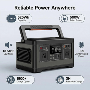 สถานีไฟฟ้าพกพา 500W 520Wh เครื่องกำเนิดพลังงานแสงอาทิตย์ 110V สำหรับการตั้งแคมป์ในสหรัฐอเมริกา ใช้งานนอกสถานที่ สำรองไฟฉุกเฉินกลางแจ้ง - Product Image 4