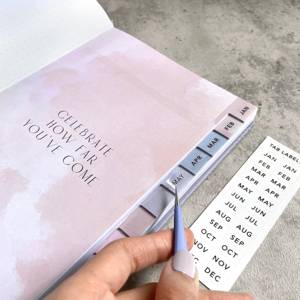 LABON Daydream sin fecha 12 meses para hacer lista planificador PU diario de cuero vegano con pegatina encuadernación de costura de hilo de tapa dura - Product Image 6