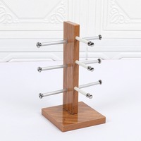 QSKY Présentoir en Bois de Bambou Vintage pour Comptoir, Support de Rangement pour Lunettes de Soleil et Montures Optiques