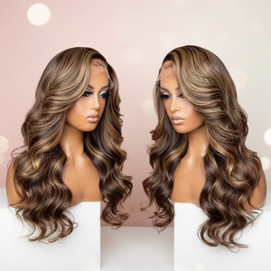 Perruque blonde méchée 13x4 HD Lace Front en cheveux humains vierges à 180 % de densité, avec mèches mélangées, pour femmes noires - Product Image 1