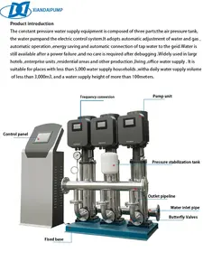 Sistem pompa Booster Stainless Steel, Unit pompa sentrifugal untuk aplikasi air bersih yang didukung oleh Motor listrik