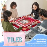 Sac de tuiles de Mahjong étanche de qualité supérieure présentoir accessoire de jeu à glissière pochette porte-cartes Mahjong