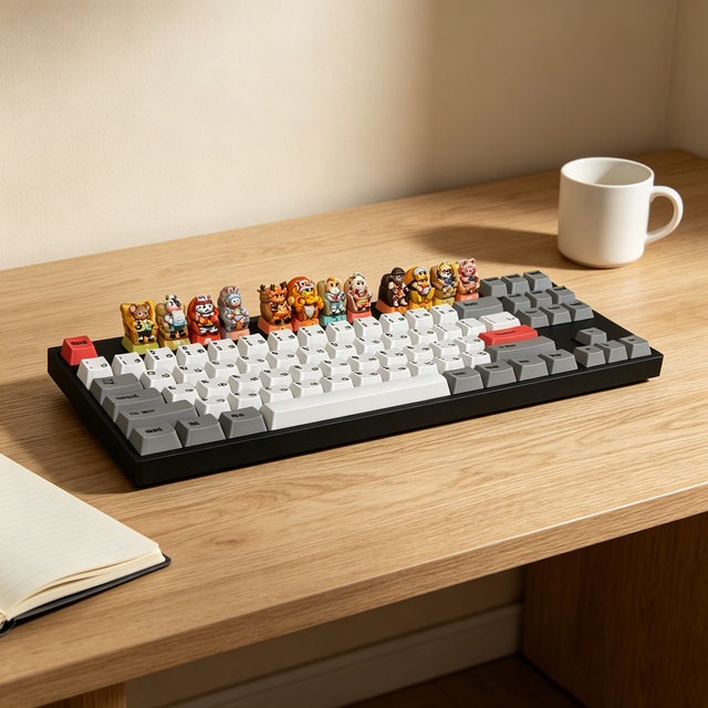 Custom Full Color 3D Printed Resin Keycaps Chinese Zodiac Animal Mechanical Keyboard Customized OEM Rapid Prototyping Customized