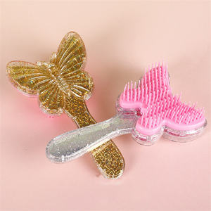 Peine de bolsillo portátil con purpurina dorada y plateada <span class=keywords><strong>para</strong></span> el pelo, cepillo <span class=keywords><strong>para</strong></span> el pelo, champú, masajeador, peine <span class=keywords><strong>para</strong></span> el pelo - Product Image 1