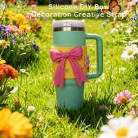 Sangle en silicone mignonne avec nœud pour gobelet isotherme de 40 oz - Accessoires de bar décoratifs et protecteurs écologiques