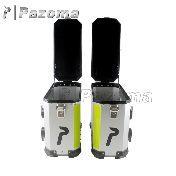 18パック＋箱 Pazoma Motorcycle Side Boxes - Durable 36L Aluminum Luggage