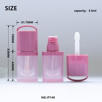 Service OEM Personnalisé – Contenant Vide Rose Mauve pour Brillant à Lèvres avec Grand Pinceau Applicateur – Emballage Cosmétique Marque Privée – Outils de Maquillage