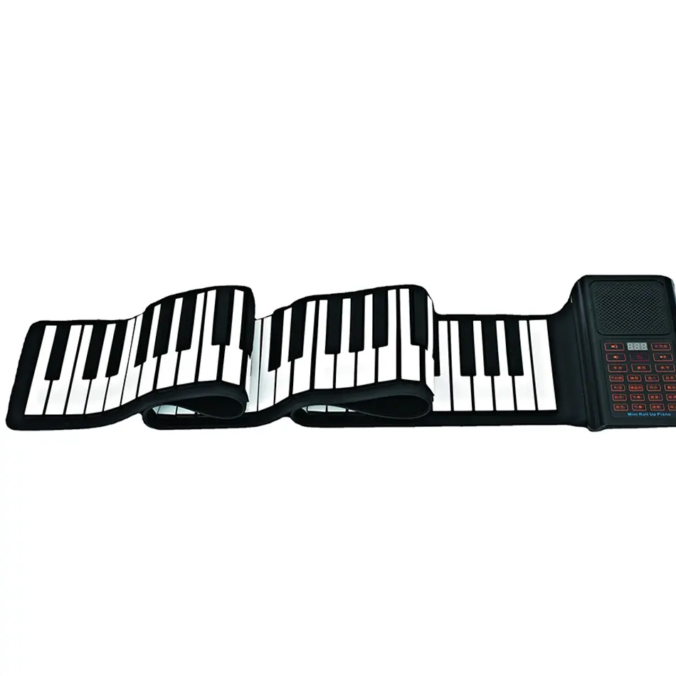 Piano de rolo digital com 88 teclas, piano para crianças, brinquedos musicais, dobrável, de rolar