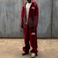Ensemble survêtement homme coupe-vent imperméable en nylon souple avec veste et pantalon de jogging à fermeture éclair personnalisée