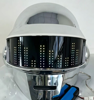 Casque Draft Punk avec 20 modes d'éclairage LED, masque de cosplay Daft Thomas en résine, accessoires de costume musical pour fête d'Halloween