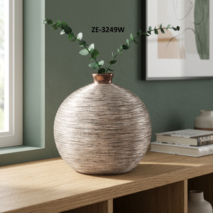 Handmade Iron Metal Flower Vase Contemporary Luxury Home Decor Accent for Hotels Resorts Villas Apartments and Designer Interior - Product Image 2