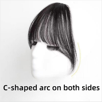 Prêt à expédier différentes franges cheveux humains pince à cheveux dans la frange avant frange Air Bangs avec Temple Clip dans Topper