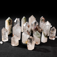 Phamton Quartz Garden Tour de cristal de quartz Pierre de guérison naturelle Tour de cristal Point Jardin Tour de quartz Obélisque