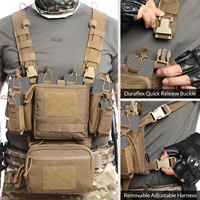 Harnais de poitrine Molle avec sangle en H, taille maximale 47,2 pouces, à dégagement rapide, avec pochette amovible pour la chasse et les sports de plein air