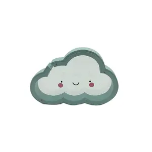 Custom Kids Children Cute Cloud Shape Wooden Money Safe Display Storage Box Piggy Coin Bank