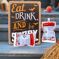 Pochettes de transfusion jetables personnalisées pour fête d'Halloween, tubes vides pour boissons sanglantes, sacs IV, sachets de jus et de boissons