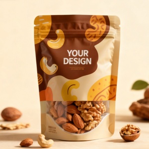 Custom Aluminum Foil Resealable Stand up Zipper Mylar Pouch Smell Proof for Cashew <b>Nuts</b> Coffee Snacks Flower Tea - Product Image 3
