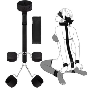 Kit BDSM, ensemble de bondage SM <span class=keywords><strong>pour</strong></span> adultes, hommes et femmes, jeu de jouets sexuels réglables en deux parties avec bandeau <span class=keywords><strong>pour</strong></span> les yeux, vente en gros - Product Image 2