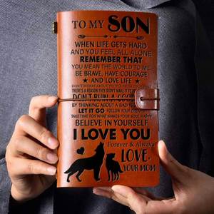 สมุดโน้ตหนังขนาด A5 รุ่น Unique My Son พร้อมข้อความสลักบนปก ปรับแต่งได้ 120 แผ่น สำหรับบันทึกความทรงจำครอบครัว - Product Image 2