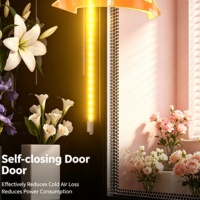 Refrigerador Comercial para Exhibición de Flores con Puerta de Vidrio, Refrigerador Floral con Sistema de Enfriamiento por Aire para Floristería, Diseño Moderno en Negro
