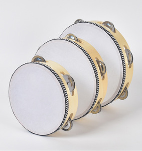 <span class=keywords><strong>Tambourin</strong></span> en bois à une rangée de cordes Orff avec peau de tambour en polyester, tailles 5/4/6/7/8/10 pouces, super résistant - Product Image 1