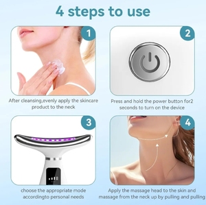 Massaggiatore per Collo e <span class=keywords><strong>Viso</strong></span> con Vibrazione e Funzione Termica, Strumento per Modellare il <span class=keywords><strong>Viso</strong></span> e la Cura della Pelle - Product Image 4