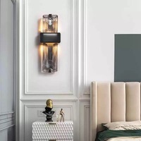 Luminaire LED créatif vintage américain en verre et fer pour hôtel, salon, mur de fond, escalier, couloir, allée, chambre à coucher, chevet