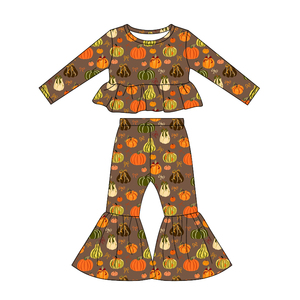 GLP3344 Conjunto de Ropa Infantil para Niña, Diseño de Mariposa y Calabaza, Otoño, Venta al Por Mayor, Manga Larga - Product Image 4