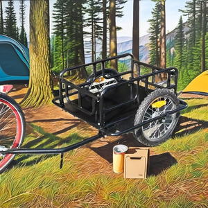 <span class=keywords><strong>Remolque</strong></span> de Bicicleta de Acero Resistente de 130 kg, Carrito de Transporte Plegable, <span class=keywords><strong>Remolque</strong></span> de Bicicleta Duradero - Product Image 2