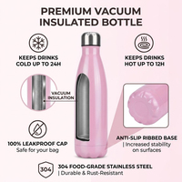 Bouteille isotherme en acier inoxydable à double paroi de 350 ml/500 ml/750 ml pour sublimation, vierge, avec logo personnalisé, vente en gros