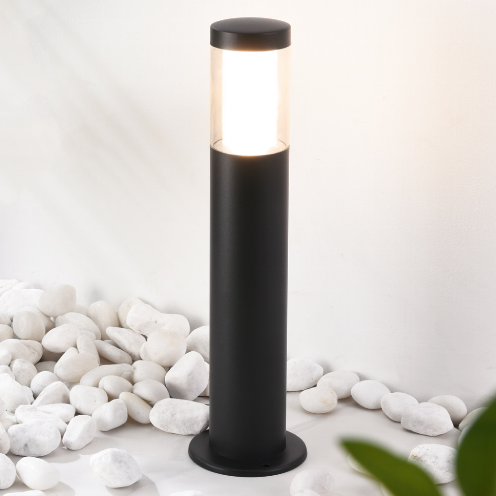 Decorative IP44 Black Stainless Steel Cylinder Landscape LED Lawn Lights with 360 Beam Angle