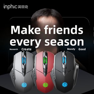 <span class=keywords><strong>Souris</strong></span> filaire USB INPHIC W1, silencieuse, lumineuse, ergonomique, pour jeux électroniques, macro, bureau, utilisation informatique - Product Image 2